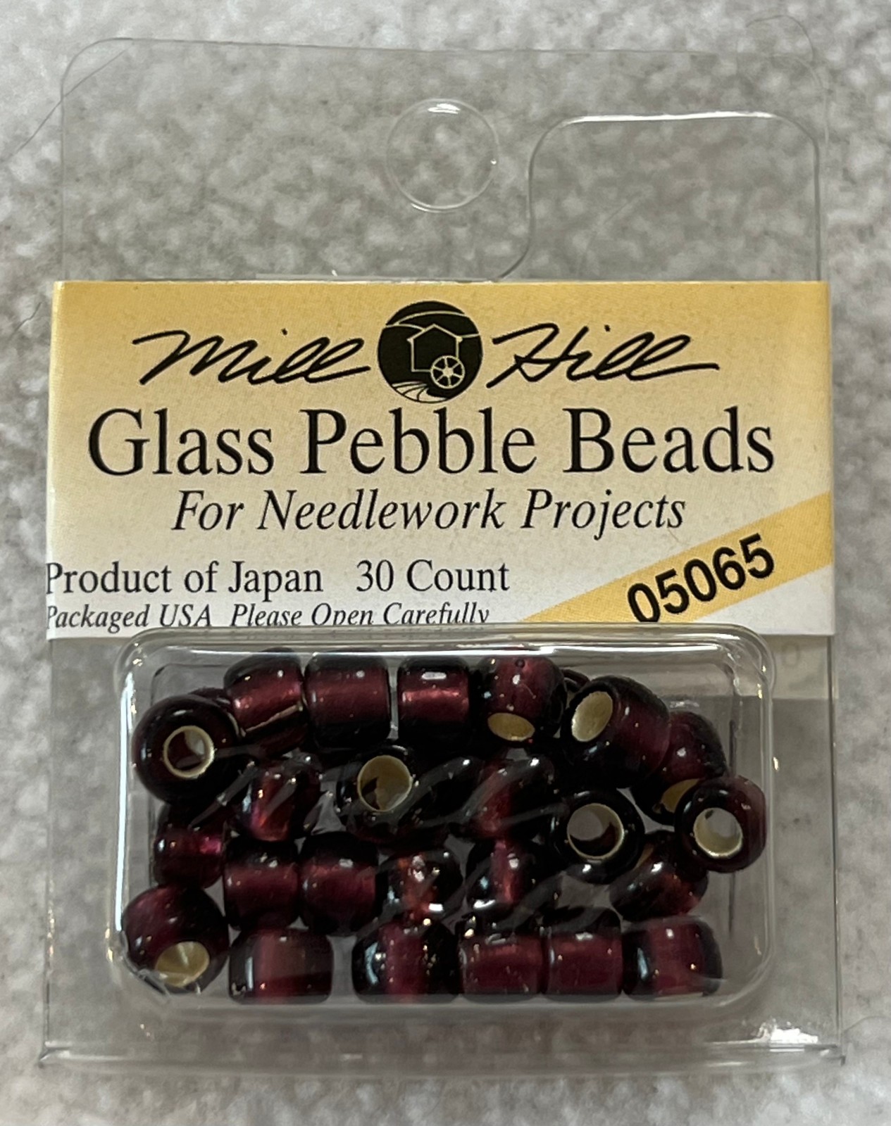 Mill Hill Glass Beads - Color 05065 Eggplant 3/0 Pebble Bead - 30 Beads