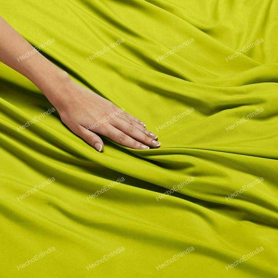 Light Green Color Handmade Solid Uni Microfibre Only Fitted Sheet with 2 Pillow