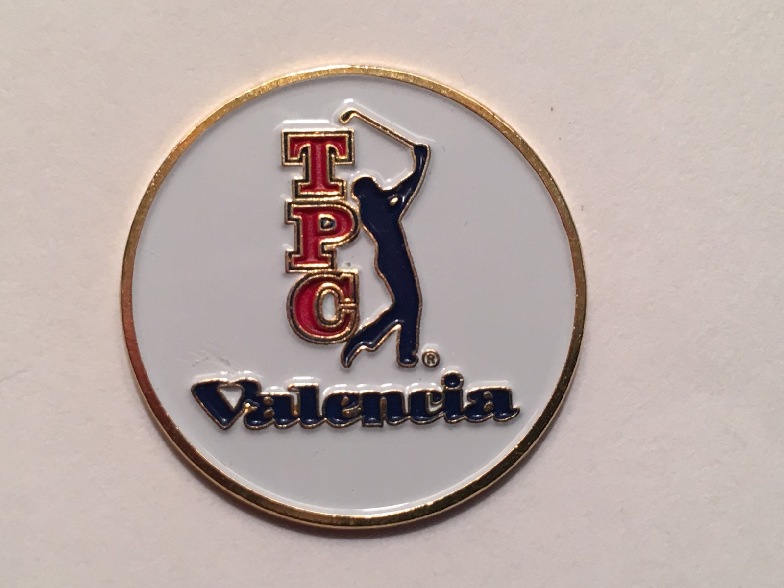 Vintage Rare TPC Valencia 1" Flat Coin Style Golf Marker - A Beauty!