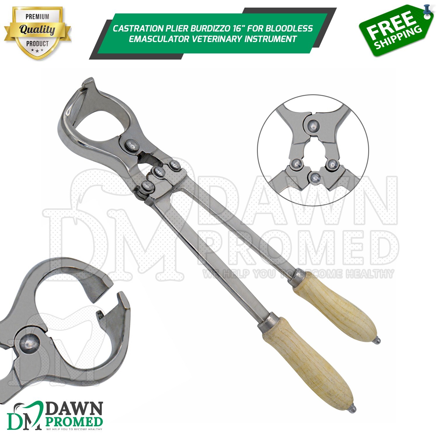 Castration Plier Burdizzo 16" Bloodless Emasculator Veterinary Inst German Grade