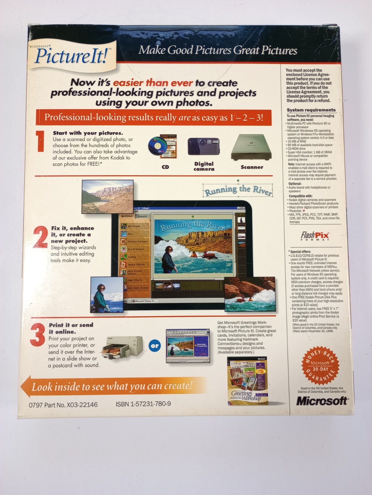 NEW SEALED! Microsoft Picture It! Version 2.0 Windows 95 Software Big Box Retro
