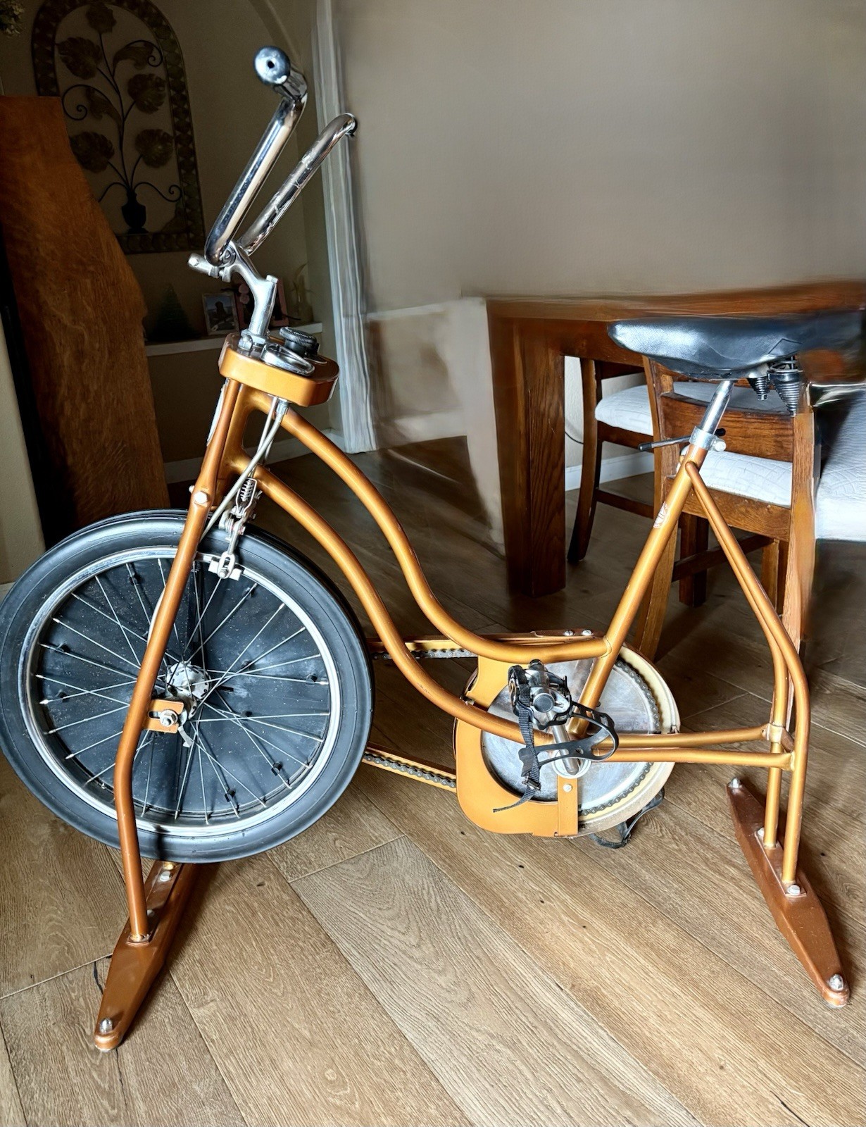 1970s Vintage Gold Schwinn Stationary Exercise Bike (Timer Odometer Speedometer)