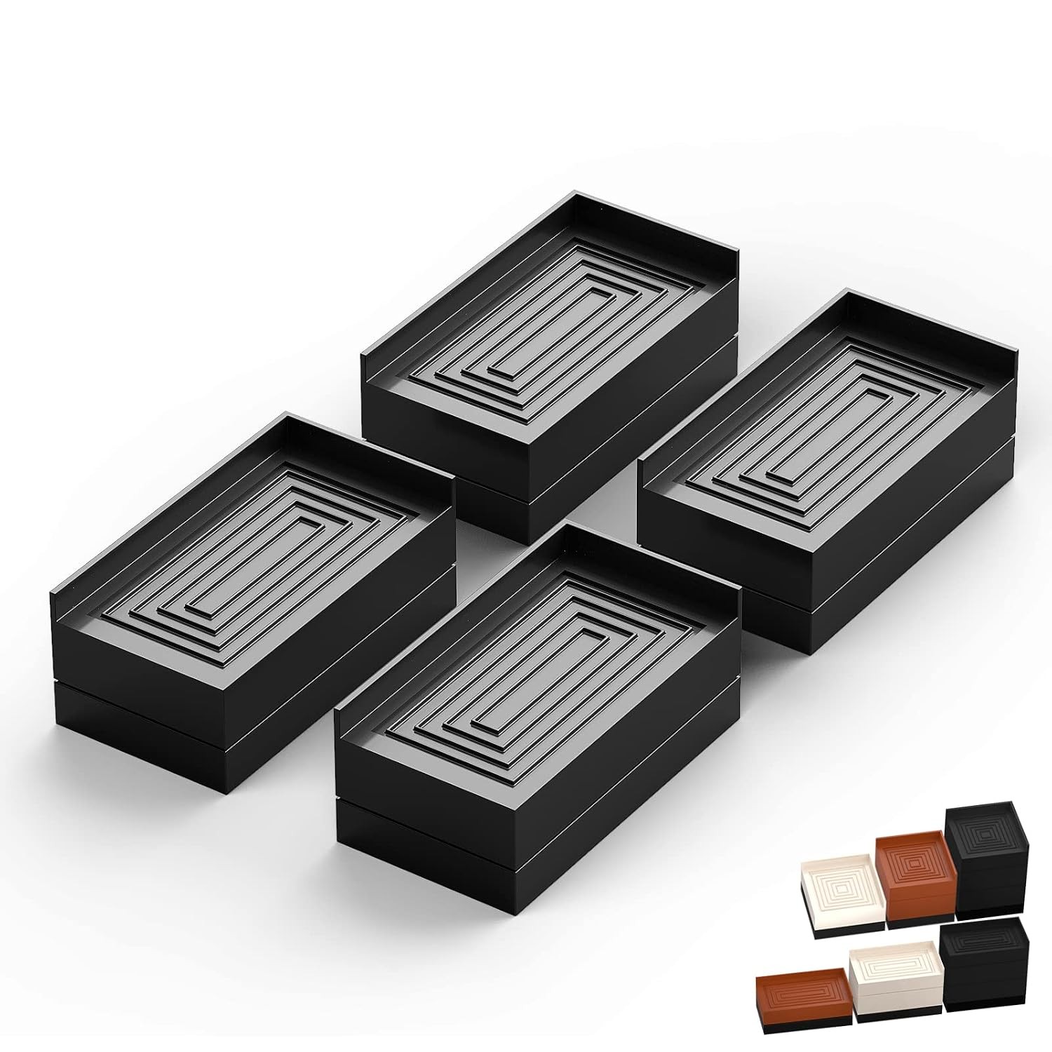 Furniture Risers, 1.5 Inch Black Leg Lifts for Bed, Sofa, Desk, Table, Chair