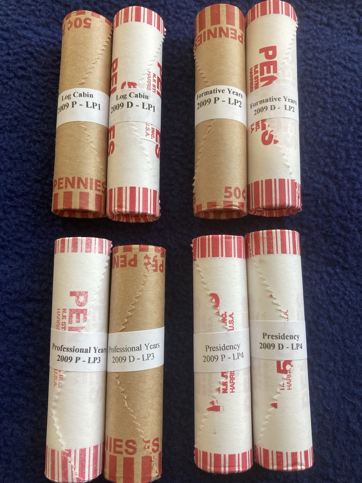 2009 P&D Lincoln Bicentennial 8 Roll Penny Set #24
