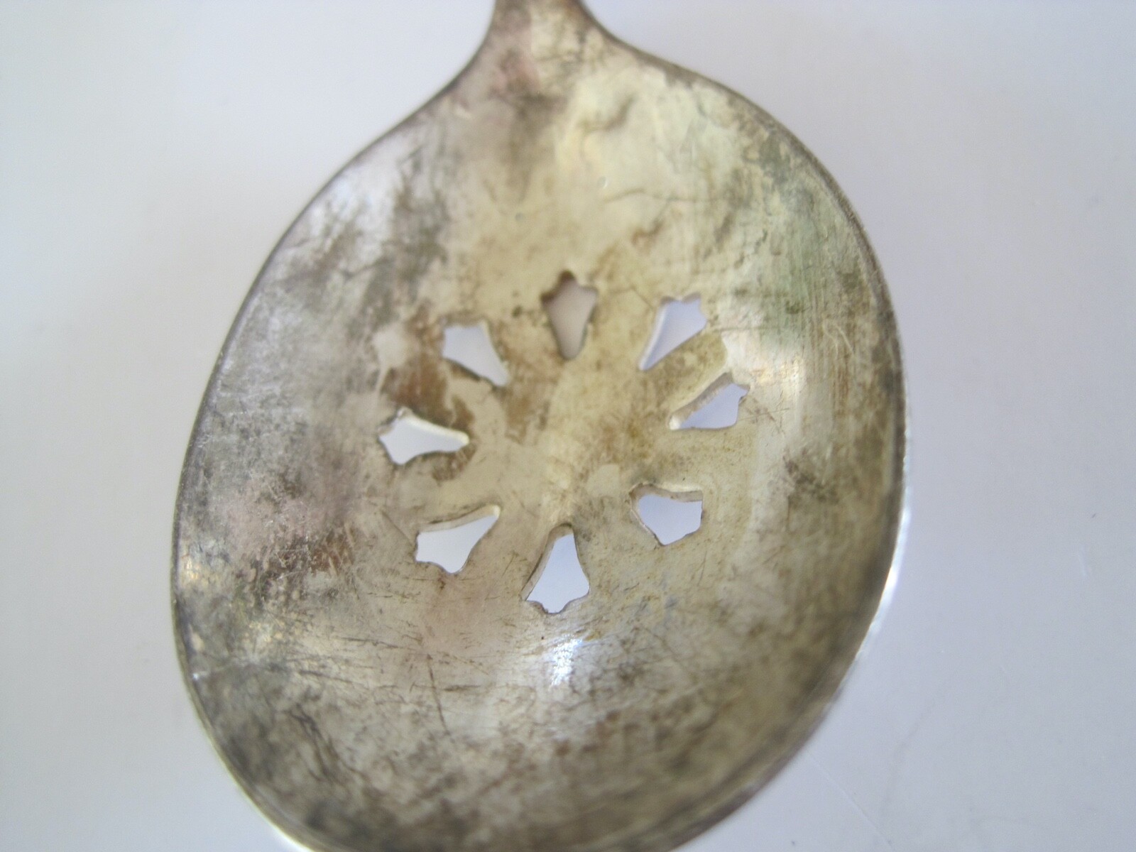 Slotted Teaspoon First Love Monogramed Rogers 1847