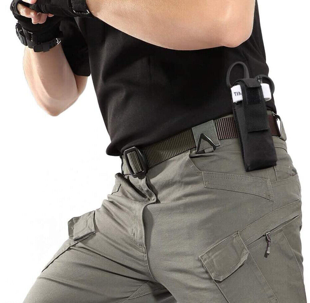 Tactical Molle Pouch Belt EDC Multi-Tool Knife Sheath Pouch Flashlight Holster