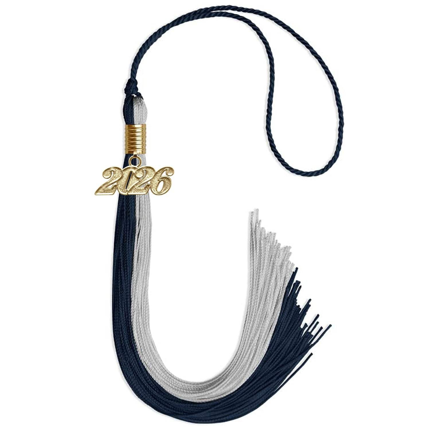 Endea Graduation Dark Navy Blue/Grey Tassel With Gold Date Drop