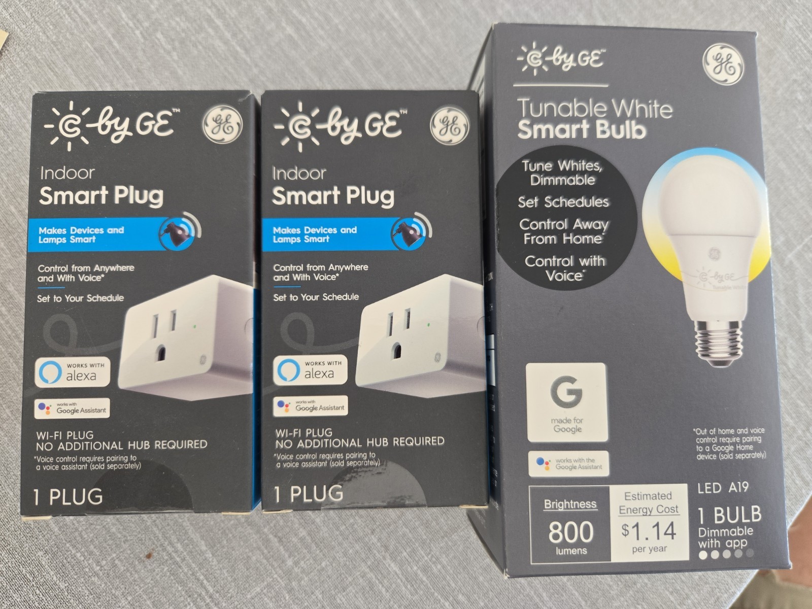 2 GE Smart Plugs And 1 Smart Bulb LOT of 3pcs.  Alexa Google