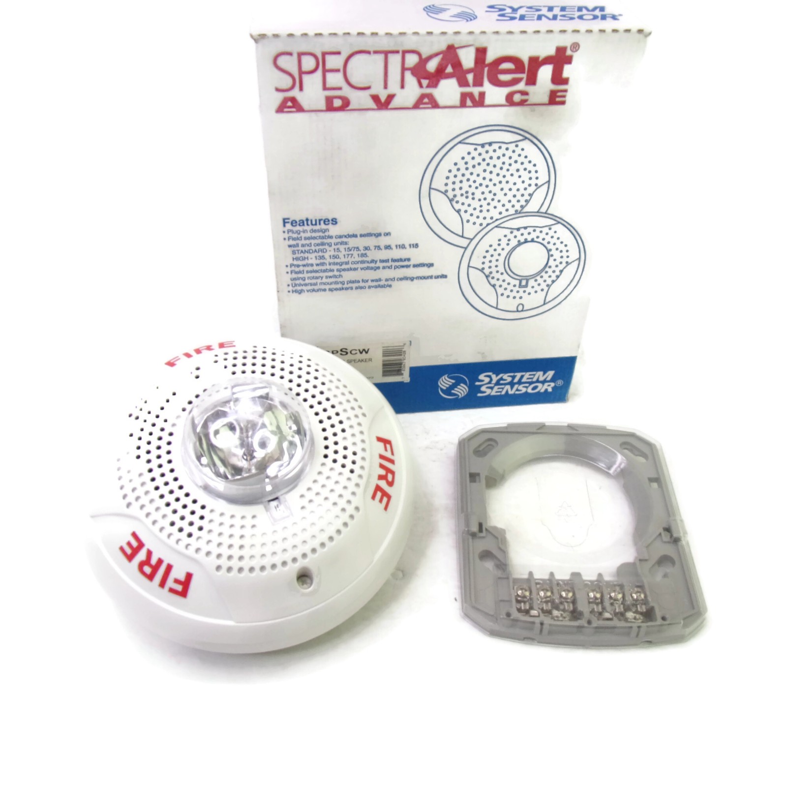 System Sensor SPSCW SpectraAlert Advance Ceiling Speaker Strobe White ~ NIB ~