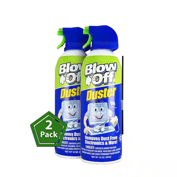 Air Duster Canned Air 10 oz 2 Pack Electronics Dust Cleaner Non-Toxic Ozone Safe