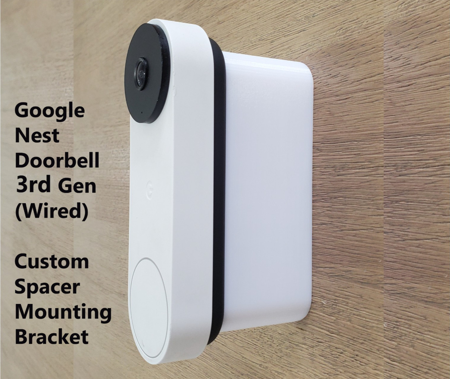 Google Nest Doorbell 3rd Gen Wired Expander Spacer Mounting Bracket 0.5" - 5"