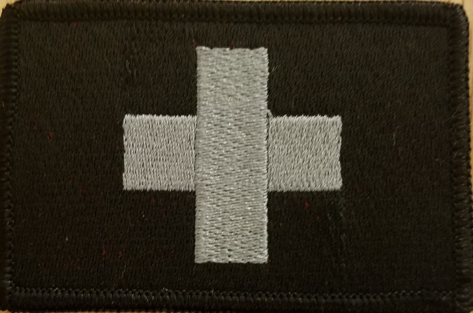 Switzerland Flag Patch W/ VELCRO® Brand Fastener Tactical Emblem Black & Gray