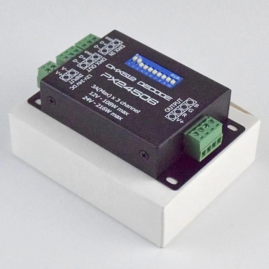 DMX 512 Decoder driver DMX512 PX24506 RGB LED controller for 12V/24V strip modul