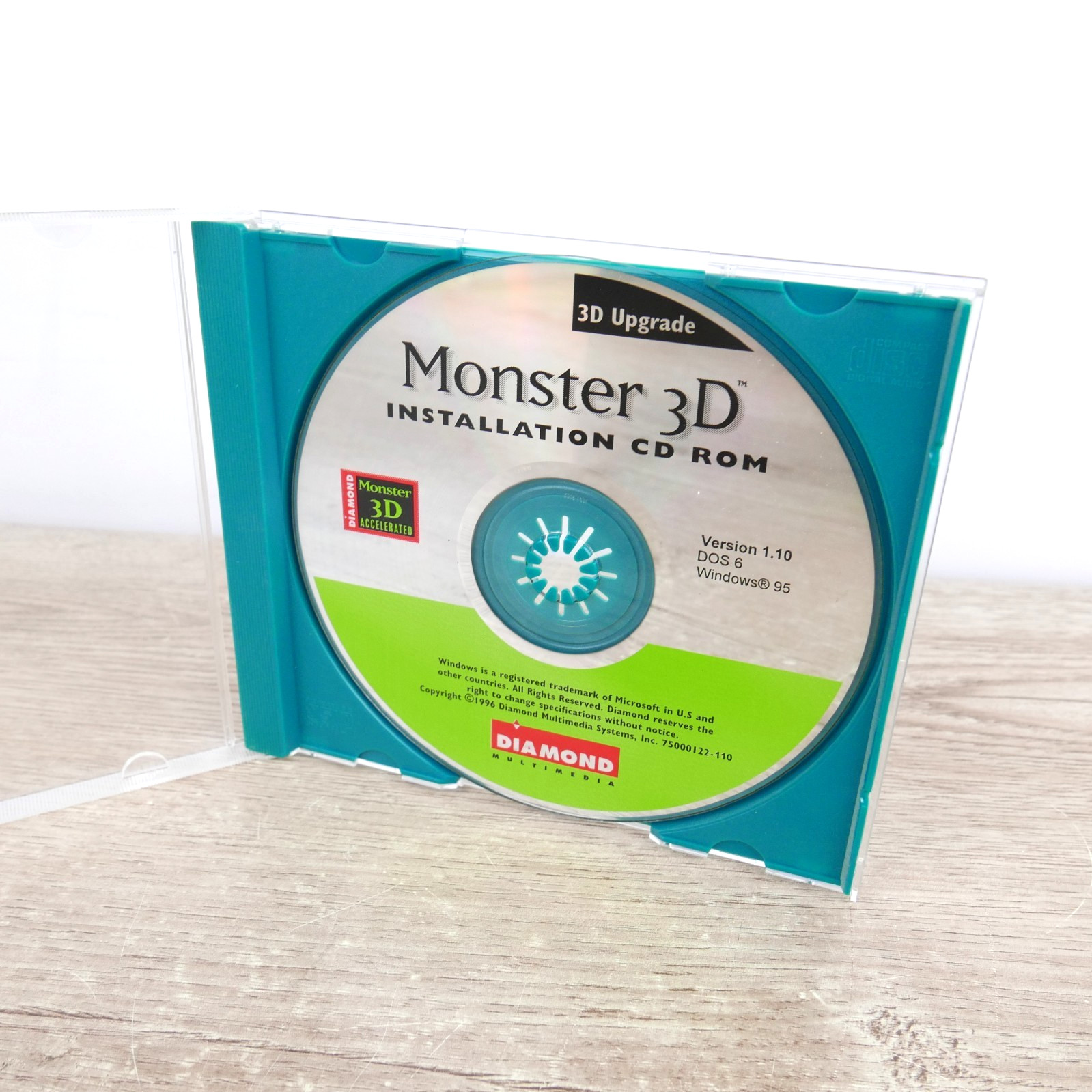 1996 Diamond Multimedia 3D Monster 3D Upgrade Installation CD-Rom Disc PC V.1.10