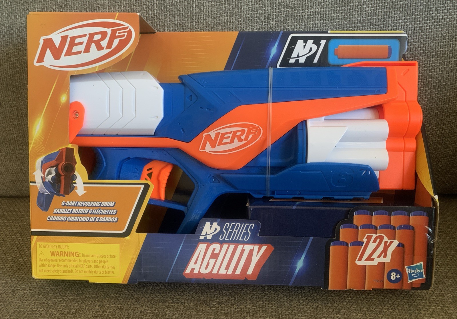 NEW Hasbro Nerf N1 Series Agility Blaster with 12 Darts  12”REVOLVER NIB