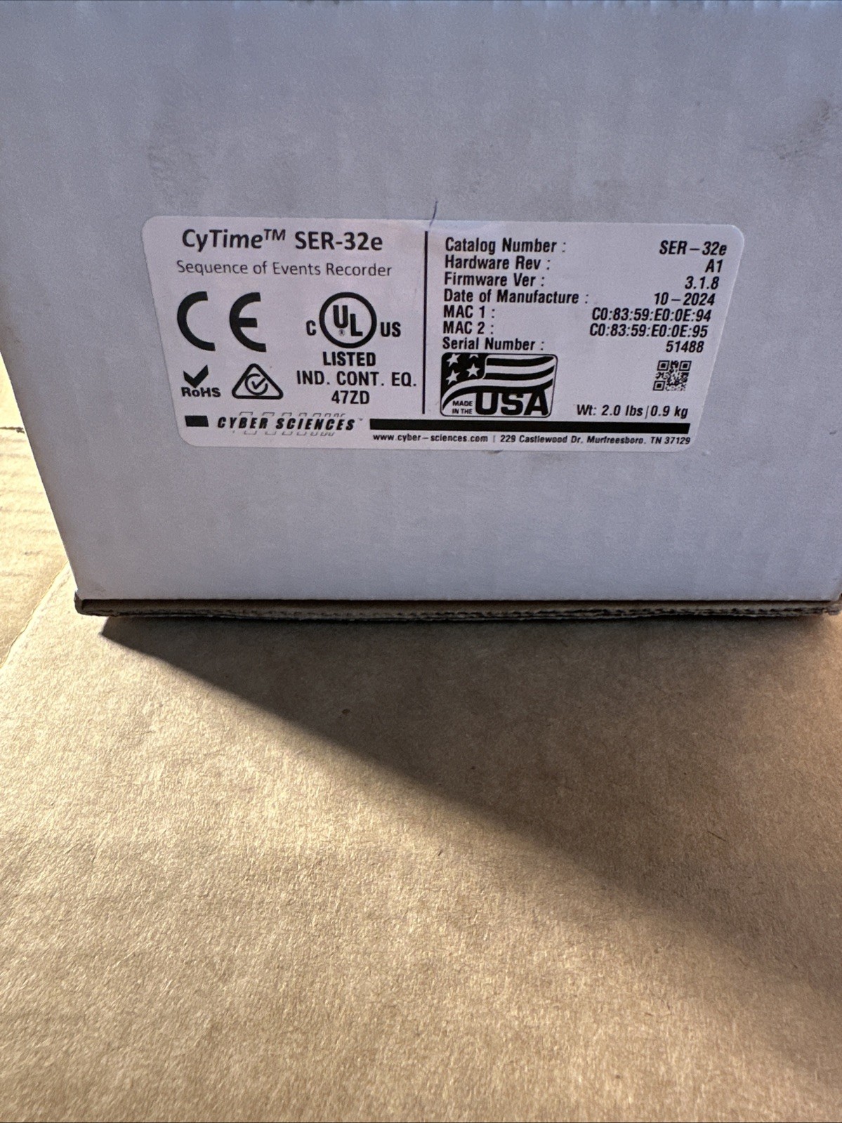 Cyber Sciences CyTime SER-32e