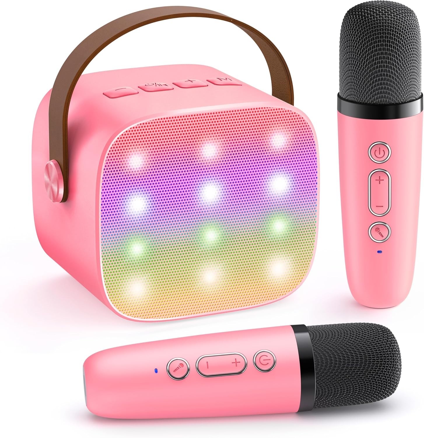 Mini Karaoke Machine for Kids, Bluetooth Speaker with 2 Mics - Great Gift!
