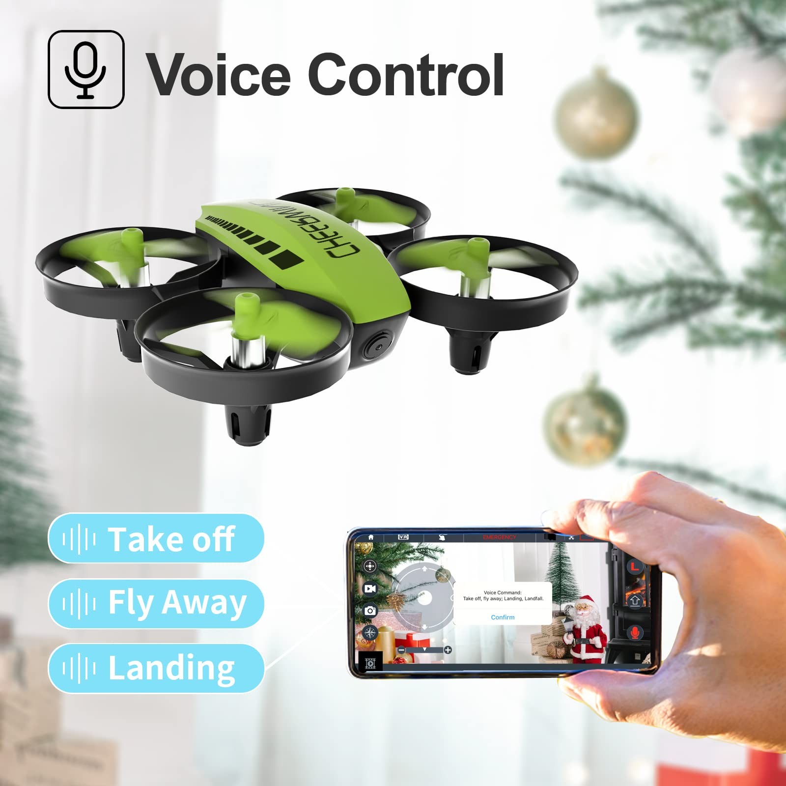 CW10 Mini Drone, WiFi FPV Drone with Camera, RC Drone Toy with Auto Hovering,...