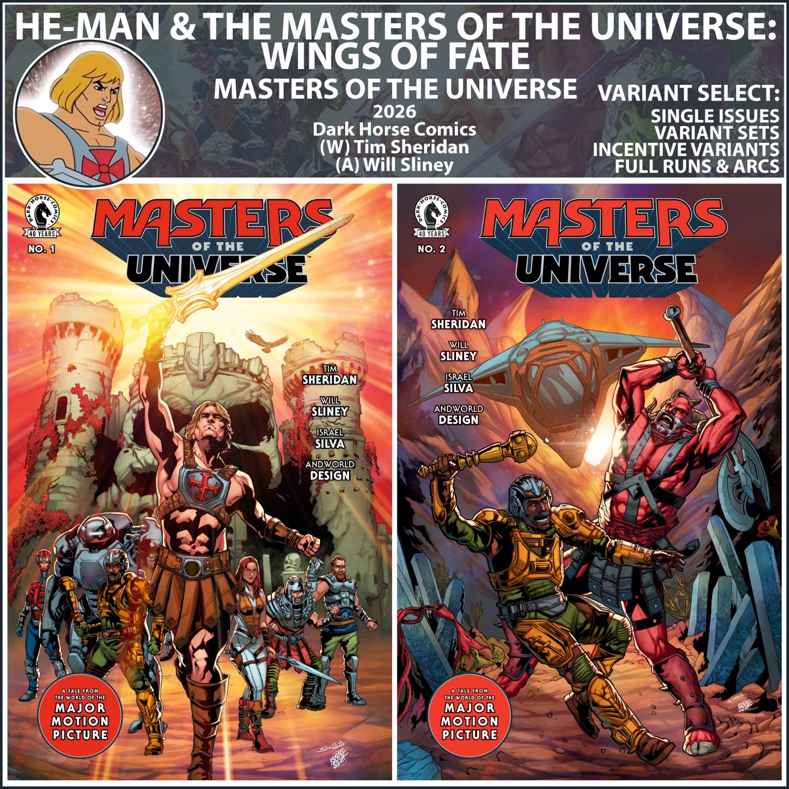 He-Man & MOTU: Wings of Fate (2026) #1 2 Dark Horse Comics COVER SELECT