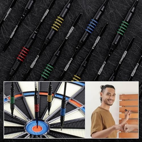 Soft Tip Darts Set - 12 Pack Professional Darts with 4 Colored Barrels, 24