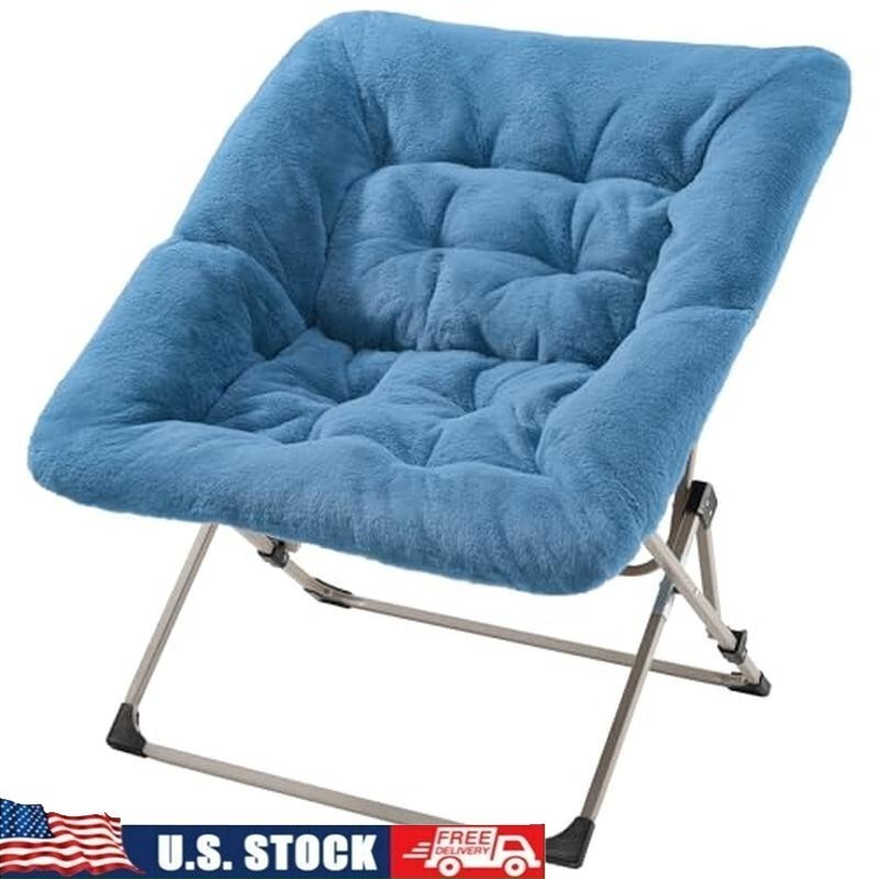 Comfy Saucer Chair for Adults Soft Stable Faux Fur Fold Faux Fur Multipurpose US