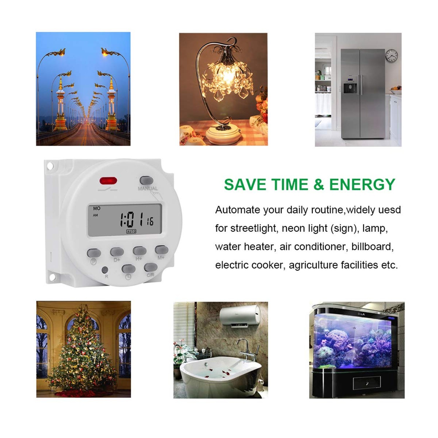 CN101A 12V Timer Switch 7 Days Weekly Programmable Digital Time Relay DC/AC P...