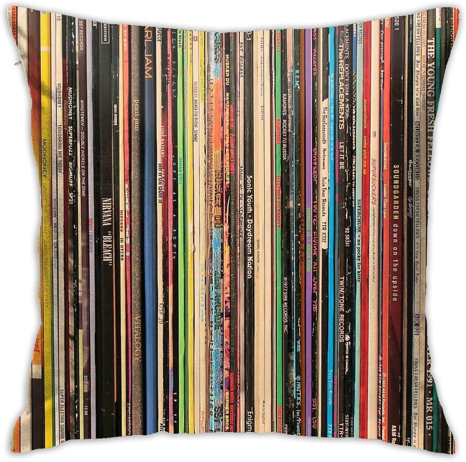 Classic Alternative Rock Records Square Pillow Case Throw Pillow Covers Decor...