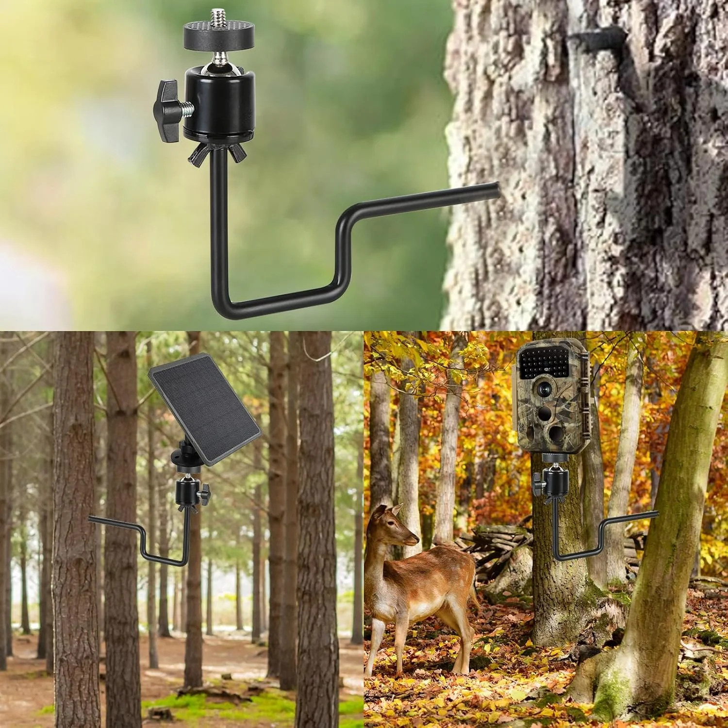 5-Pack Trail Camera Mount, Trail Cam Mounts, 1/4" -20 Threaded Insert 360°Rotati