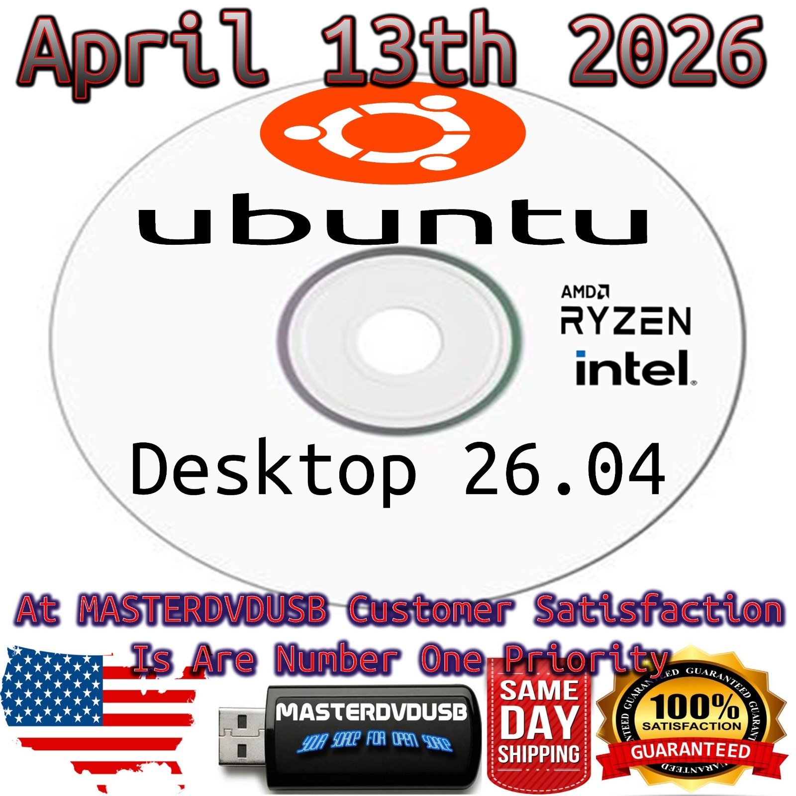 Ubuntu 26.04 LTS Desktop – Bootable DVD Installer (Released April 13th, 2026)