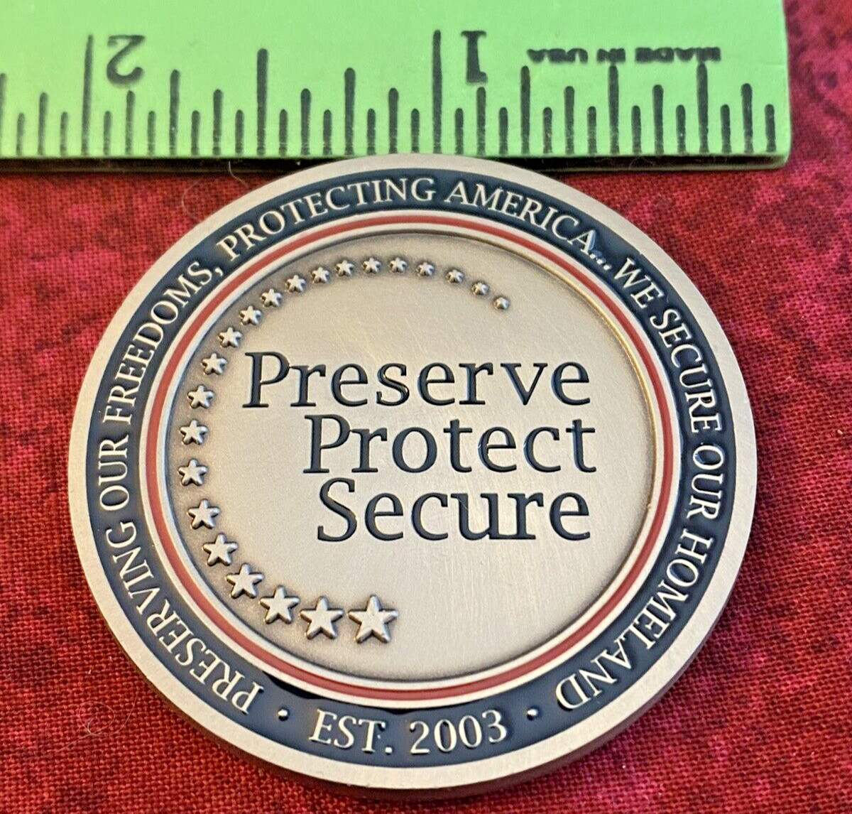 CHALLENGE COIN / PRESERVE - PROTECT - SECURE