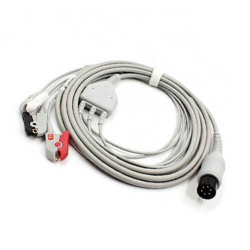 6pins 3-Lead Clip ECG/EKG Cable Fit for Welch Allyn Propaq 100 Series/200 Series
