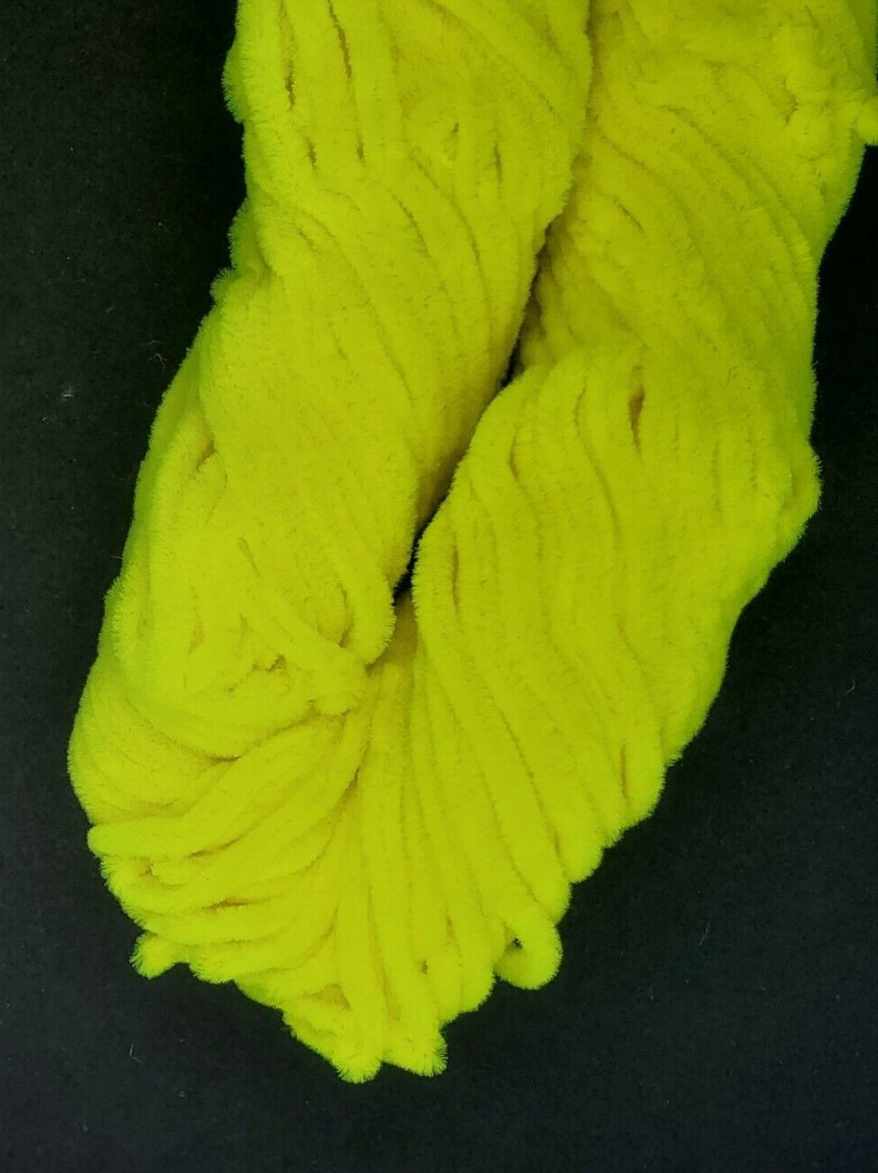 FL. YELLOW NYLON CHENILLE 5 YARDS - Fly & Jig Tying Material You Pick Size