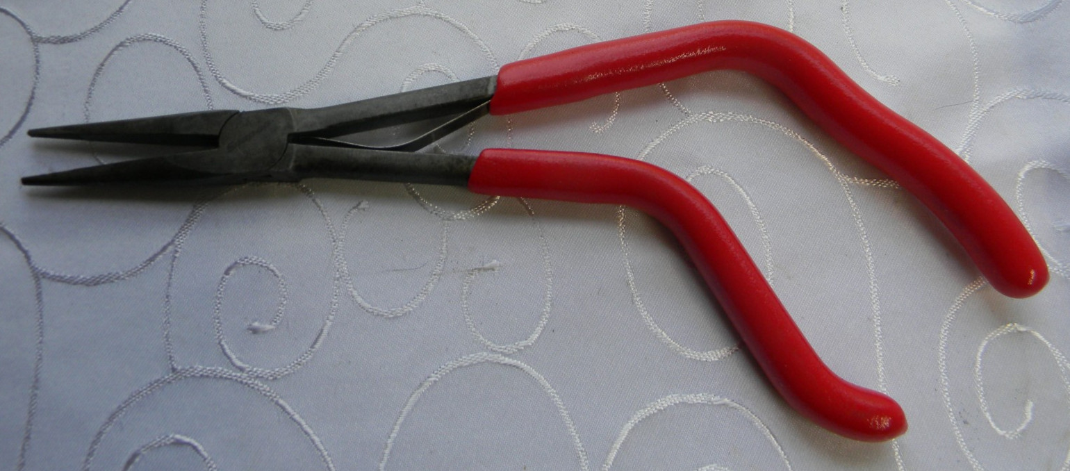 SNAP-ON 11" LONG RED VINYL GRIP NEEDLE NOSE PLIERS #912AEP MADE IN THE USA