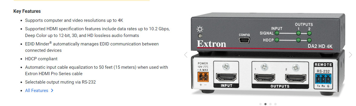 Extron DA HD 4K 2 Output