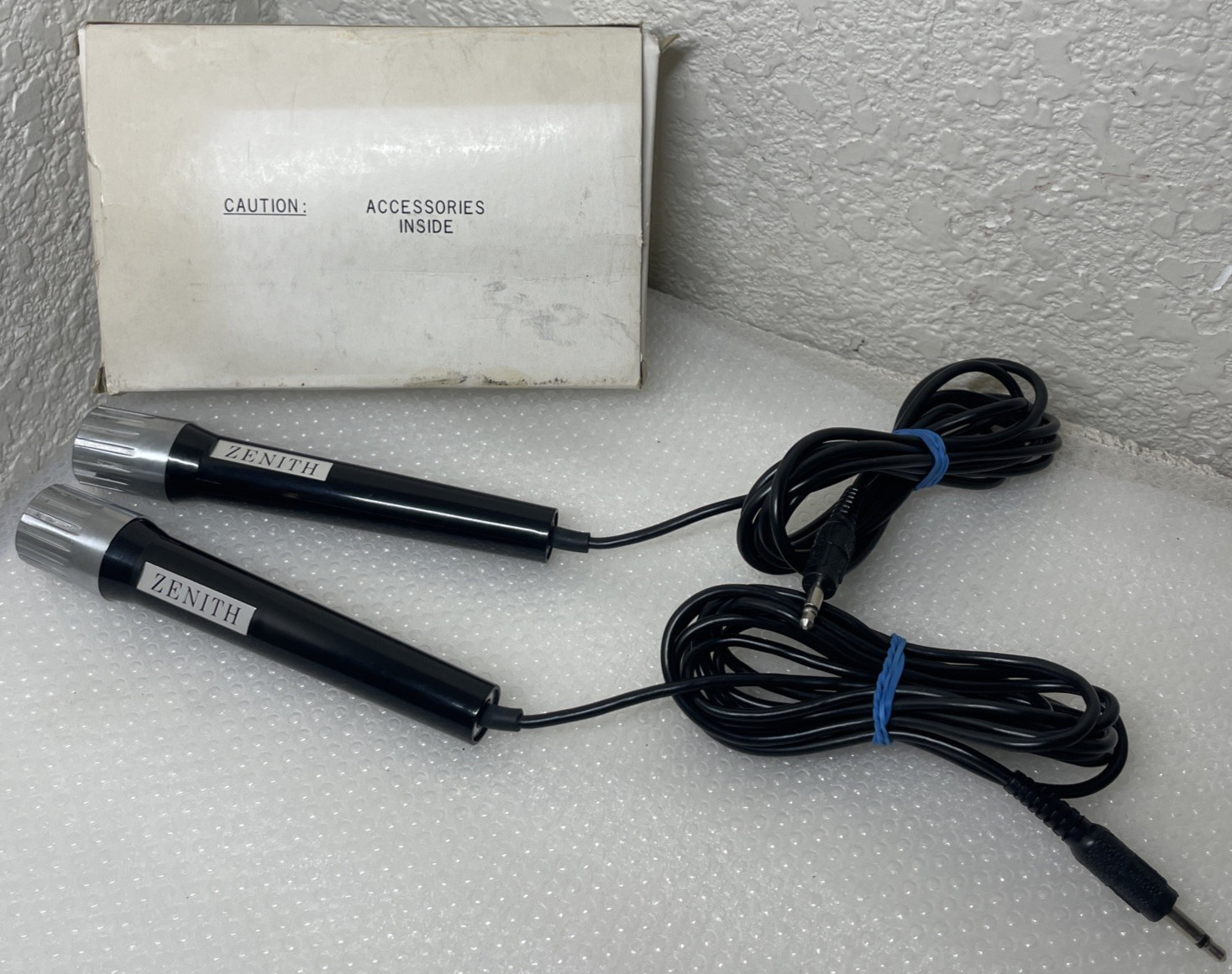 Vintage Lot of 2 Zenith Microphone Model # 98-55 Plug For Tape Recorder 1970s