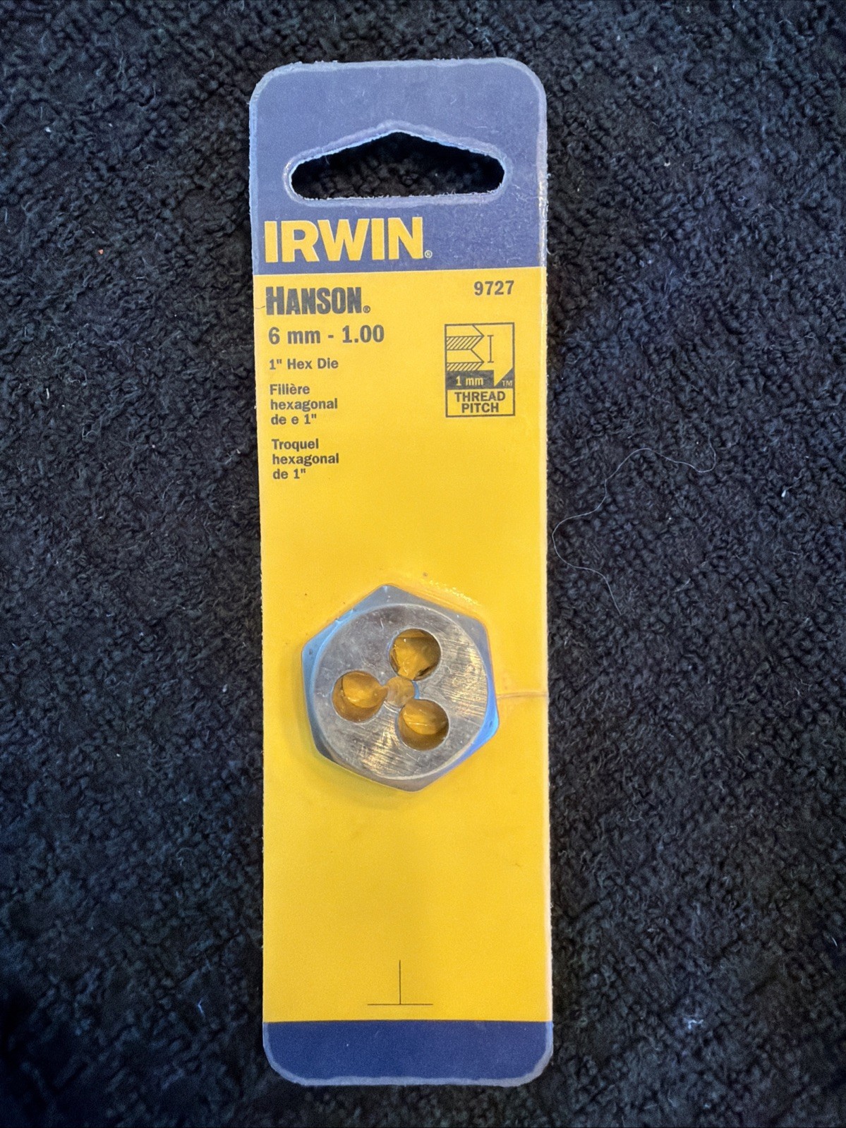9727 M6 X 1.0 Metric 1" Hex Die Irwin Hanson  6MM Carbon Steel 6627