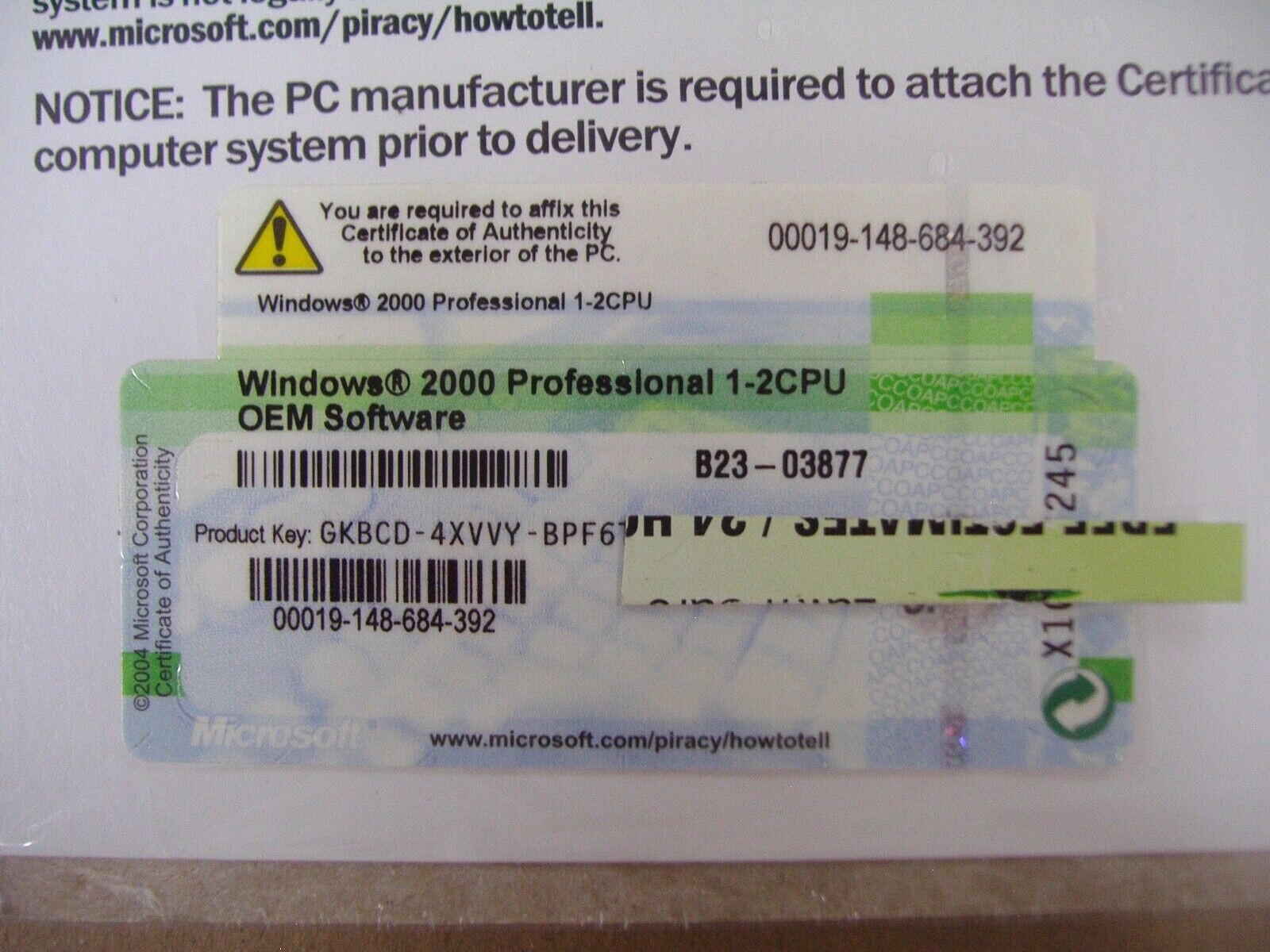 MICROSOFT WINDOWS 2000 PROFESSIONAL w/SP4 FULL OPERATING SYSTEM MS WIN PRO =NEW=