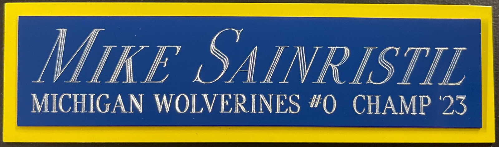 MIKE SAINRISTIL MICHIGAN NAMEPLATE AUTOGRAPH SIGNED FOOTBALL-HELMET-JERSEY-PHOTO