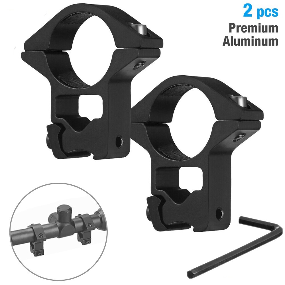 2Pcs 1 inch Diameter 11mm 3/8" High Profile See-Thru Dovetail Scope Ring Mounts