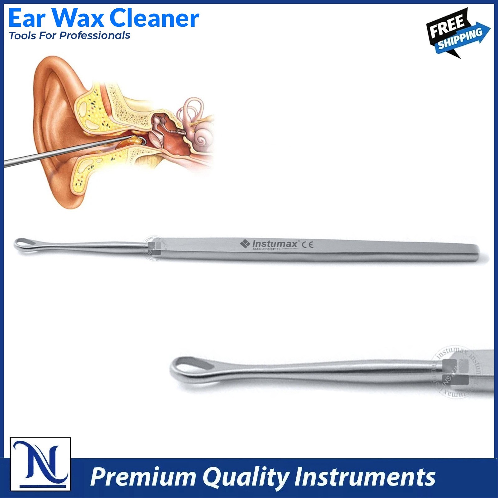 Medical Ear Cleaner Loop Billeau Ear Wax Remover Ear Pick Curette Skin Care