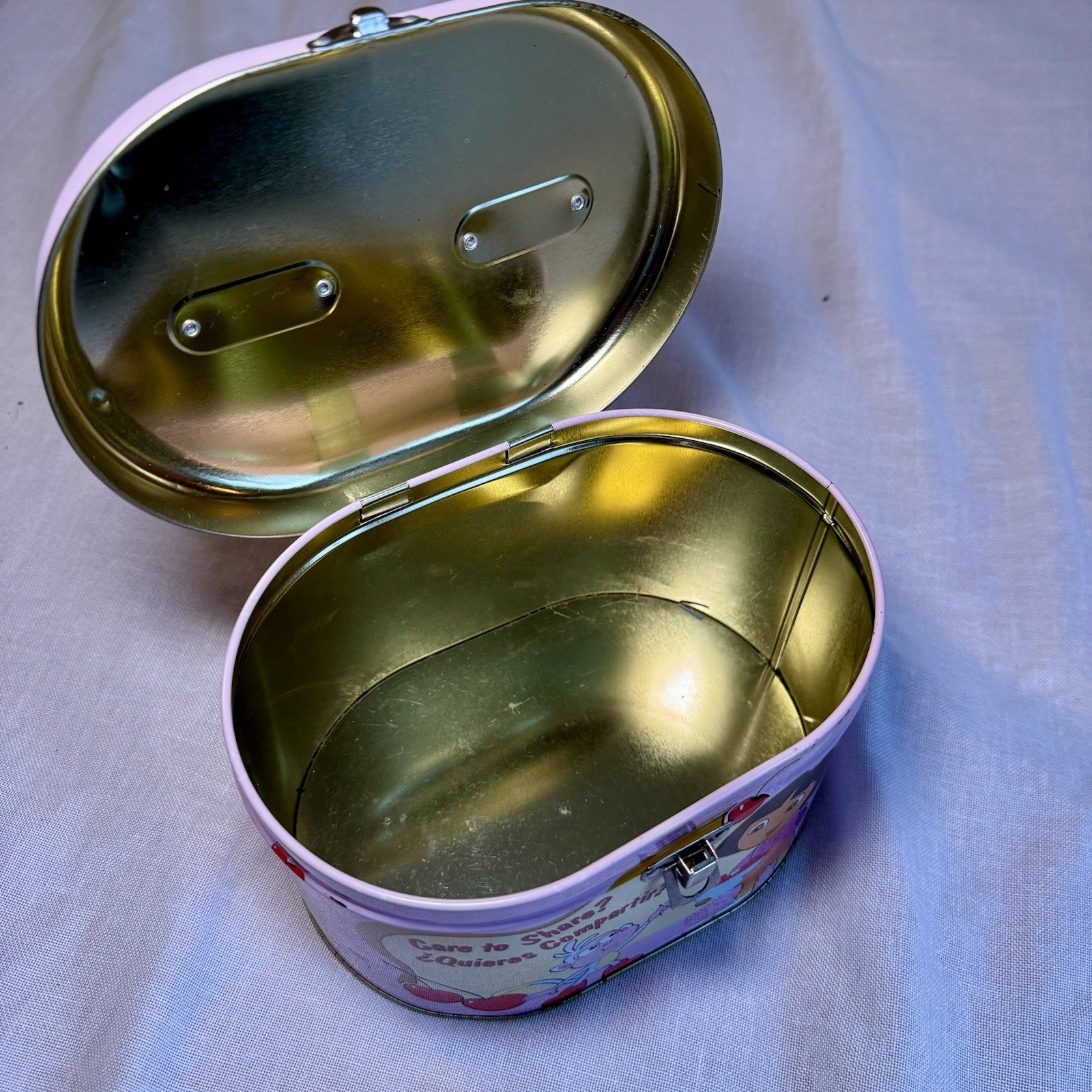 RARE Nickelodeon Dora The Explorer & Boots Tin Box Pink With Latch & Handle