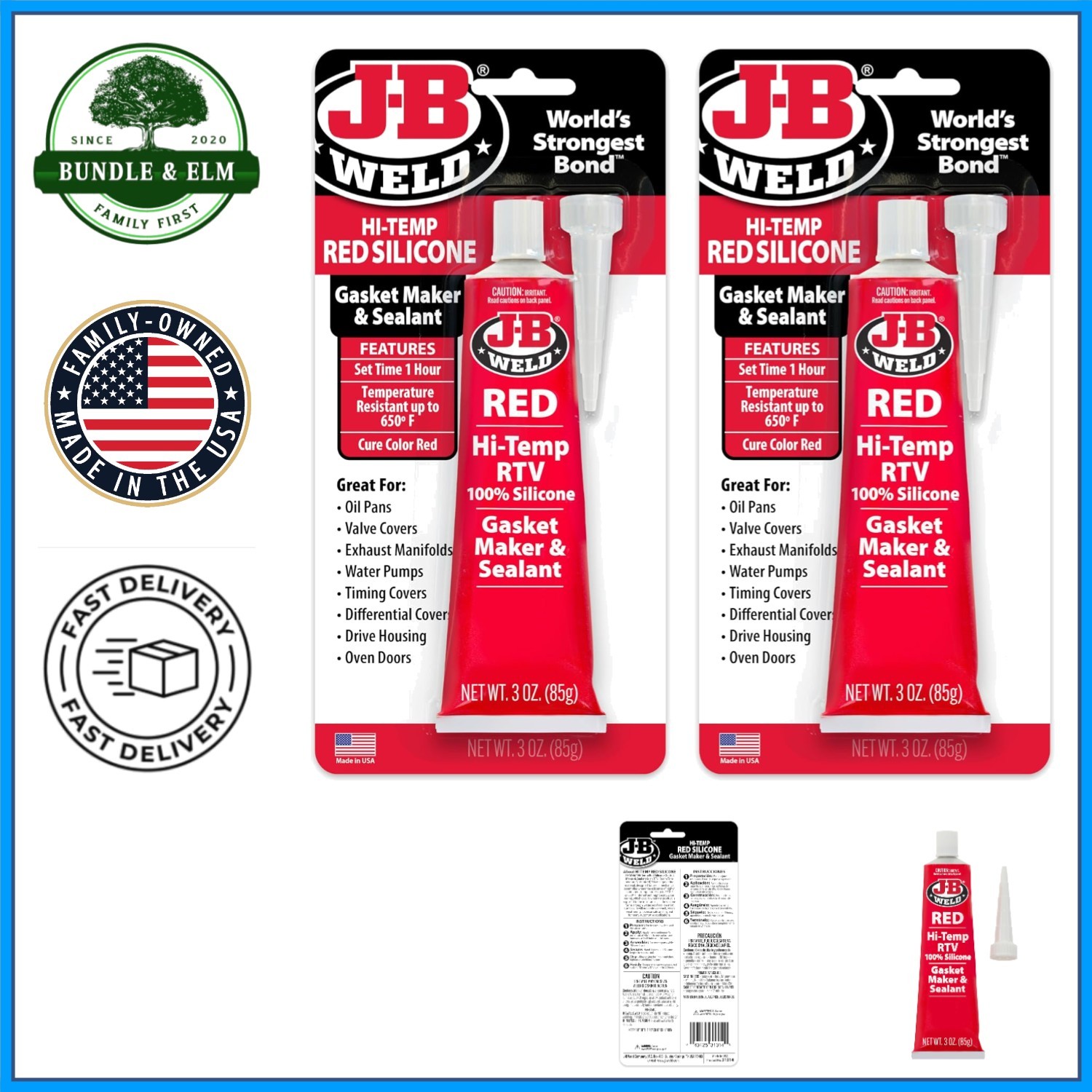 High Temperature RTV Silicone Gasket Maker Sealant, 3 oz. Waterproof Paste