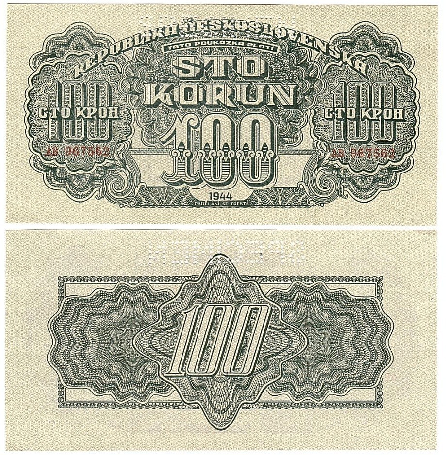 Czechoslovakia - 100 Korun 1944 aUNC / UNC P. 48s - Specimen Lemberg-Zp
