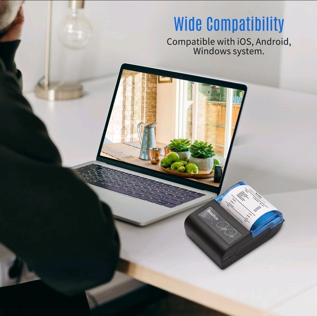 Bisofice Bluetooth 58mm Thermal Receipt Printer Portable Mobile POS Printer C2S7