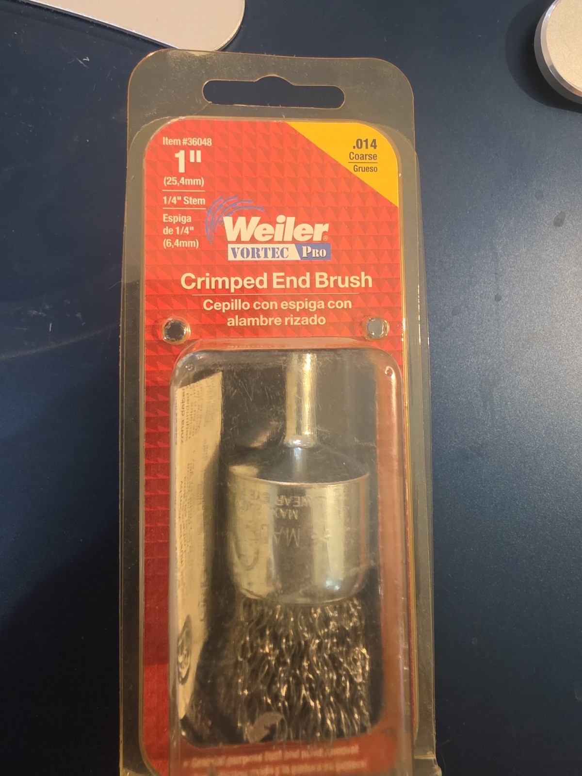 Weiler Vortec Pro 1 in.   Crimped Wire Wheel Brush Carbon Steel 20000 Rpm USA