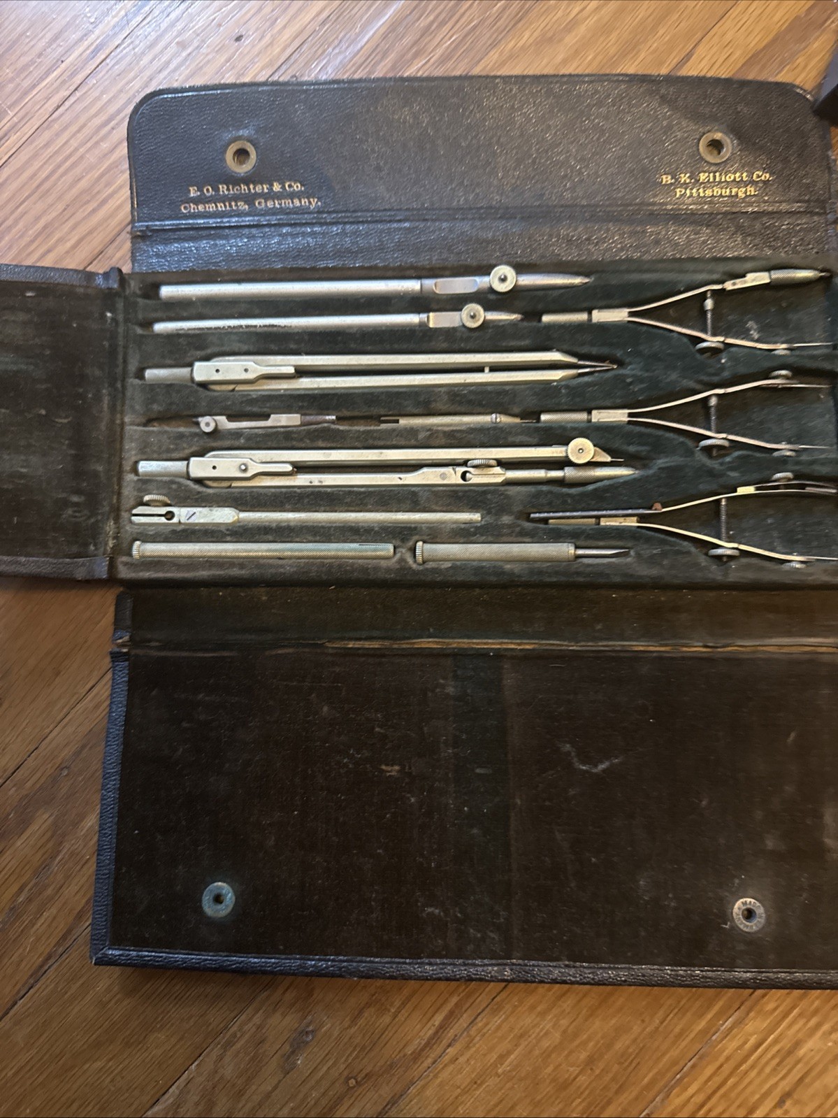 Vintage E.O. Richter & Co. Precision Drafting Tool Set #VII.P. w/ Case