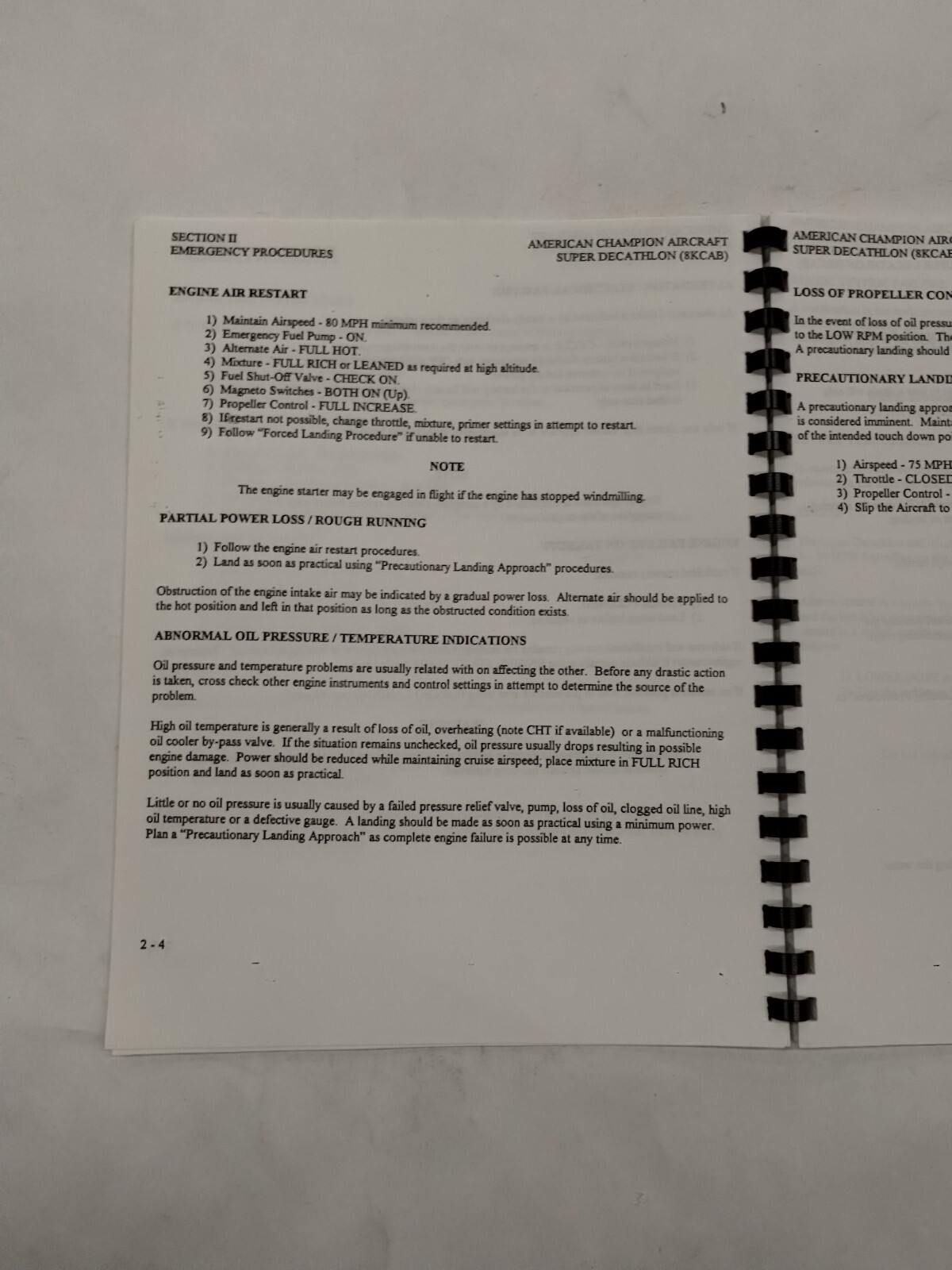 American Champion Super Decathlon 8KCAB Pilots Operating Manual-Copy
