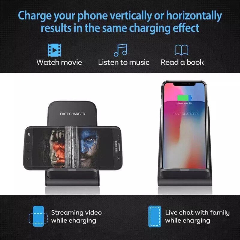30W Wireless Charger Charging Stand Dock For Samsung iPhone Android Cell Phone
