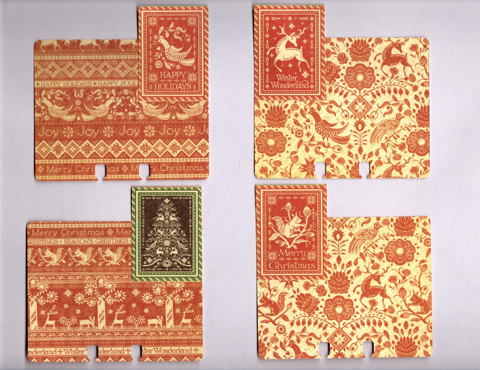 Graphic45 WINTER WONDERLAND (4pk) MEMORYDEX/ROLODEX CARDS Double-Sided HANDMADE