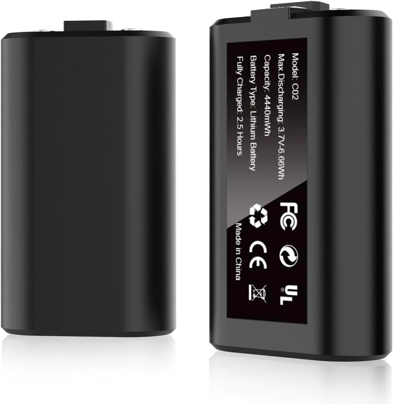 Rechargeable Battery Pack for Xbox Series X|S/One, 2 Pack 4440mWh 3.7V Battery P
